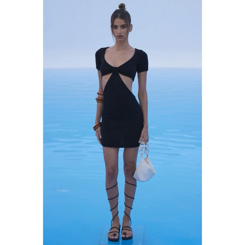 cult gaia black mini dress LUKA KNIT DRESS main image 1